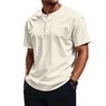 thumbnail image 1 of Mens Henley Shirts Short Sleeve Casual Relaxed Fit Cotton T Shirts Summer Button Tees, 1 of 5