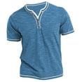 thumbnail image 1 of Mens Henley Shirts Short Sleeve Henley Neck Solid Color Skim Fit Summer Casual Shirts, 1 of 2