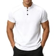 thumbnail image 1 of Mens Henley Shirts Short Sleeve Summer Casual Basic T-Shirts Pocket Button Tops Work Shirt Summer Basic Henley Shirt, 1 of 3