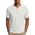 thumbnail image 1 of Mens Henley Shirts Short Sleeve Waffle Casual Tees Summer Athletic Work Gym T Shirts, 2XL, 1 of 7