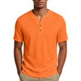 thumbnail image 1 of Mens Henley Shirts Short Sleeve Waffle Casual Tees Summer Athletic Work Gym T Shirts, XL, 1 of 7