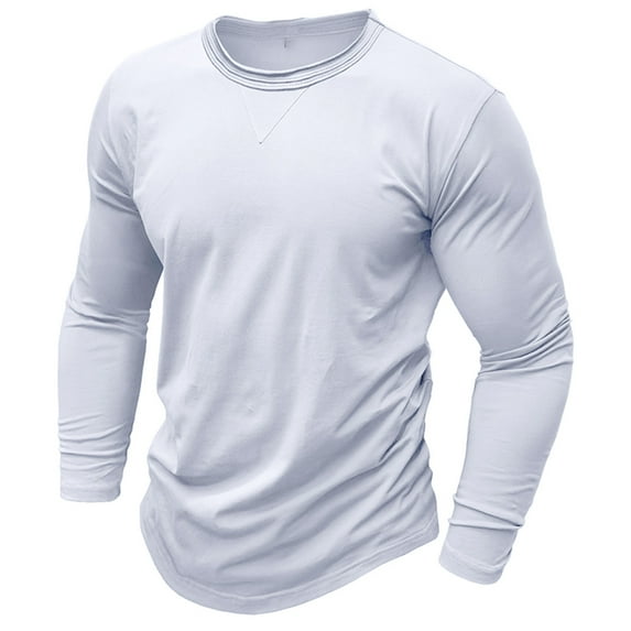 Mens Henleys Shirts Lightweight Solid Crew Neck Long Sleeve Pullover Tees Shirt Fall Fashion Loose Gyms Athletic Workout Sweatshirts