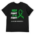thumbnail image 1 of Mens Her Fight Is My Fight Glaucoma Awareness T Shirts Black X-Large, 1 of 5