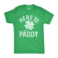 thumbnail image 1 of Mens Here to Paddy T Shirt Funny Saint Patricks Day for Leaf Clover Green Tee Graphic Tees, 1 of 7