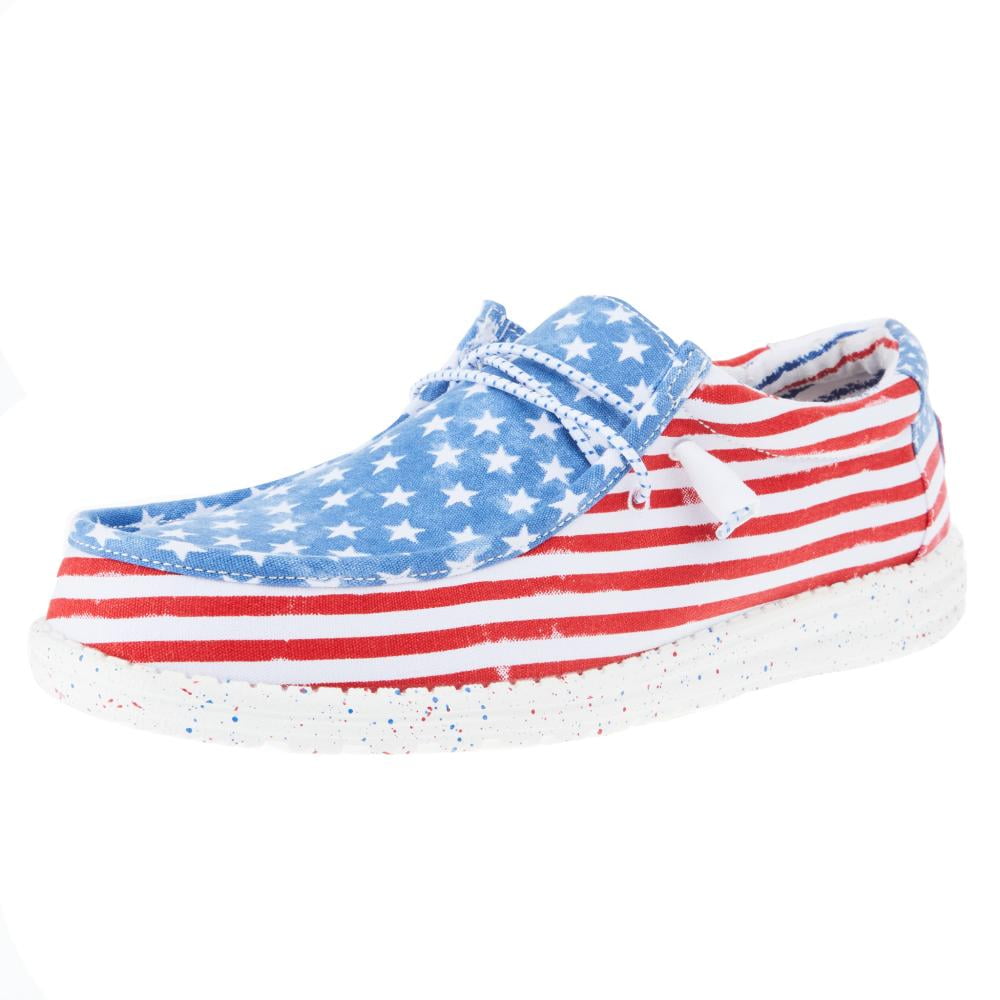 Mens Hey Dude Wally Patriotic Stars and Stripes Casual - Walmart.com