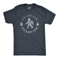 thumbnail image 1 of Mens Hide and Seek Champion T shirt Funny Bigfoot Tee Humor Cool Graphic Print Graphic Tees, 1 of 7