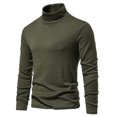 thumbnail image 1 of Mens High Neck Shirts Long Sleeve Wool Sweatshirts Trendy Stretchy Slim Pullover Solid Color Thermal Warm Basic Going-Out Business Work Tops, 1 of 8