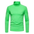 thumbnail image 1 of Mens High Neck Tops, Long Sleeve Shirts for Men Fall Casual Warmth Slimming Fit Solid Color Basic T-Shirts S-2XL, 1 of 7
