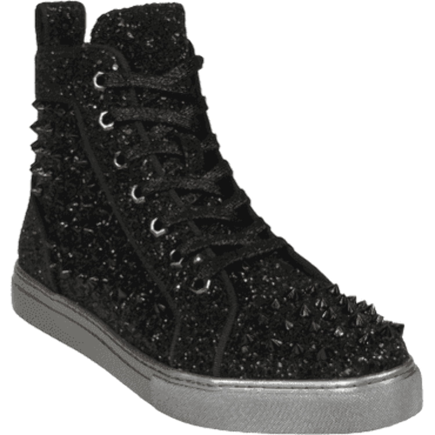 Men’s Black White Cap Toe Spikes Slip On Fiesso by Aurelio Garcia size 8 Mens High Top Shoes FIESSO by AURELIO GARCIA Chain Medusa  main image 4
