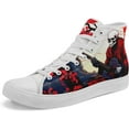 thumbnail image 1 of Mens High Top Sneakers Lace-Up Gothic Designed Casual Steet Canvas Shoes for Women Red and Black Skull Shoes, 1 of 7