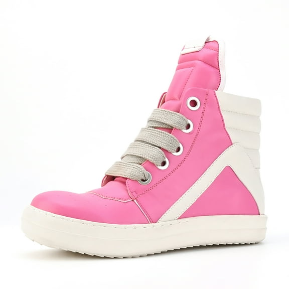 Mens High Top Sneakers Thick Shoe Laces PU Leather Comfort Platform Walking Shoes with Zipper