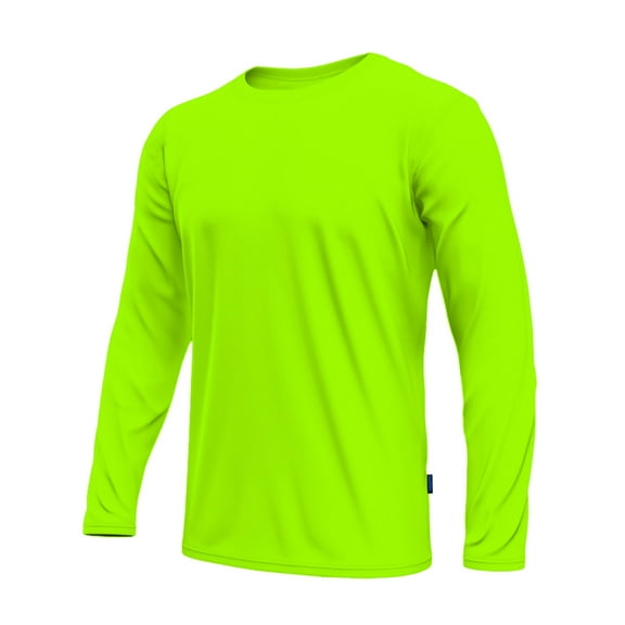 Mens High Visibility Athletic Workout Swim Shirt UPF50+Sun T-Shirt for Men Atharv Neon Green (S)