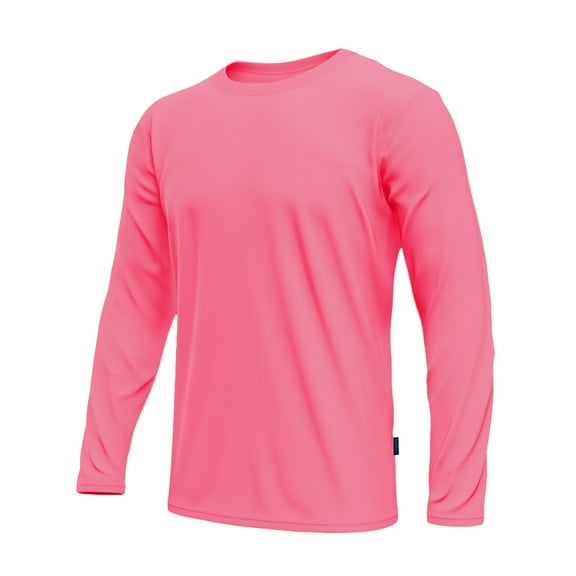Mens High Visibility Athletic Workout Swim Shirt UPF50+Sun T-Shirt for Men Atharv Neon Pink (M)