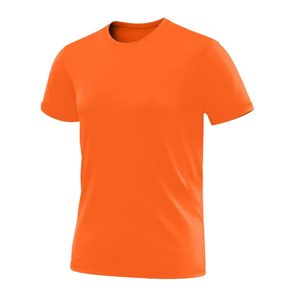 Mens High Visibility UPF50+ Lightweight Basic Gyming Run T-Shirt for Men Skyline Neon Orange (XXL)