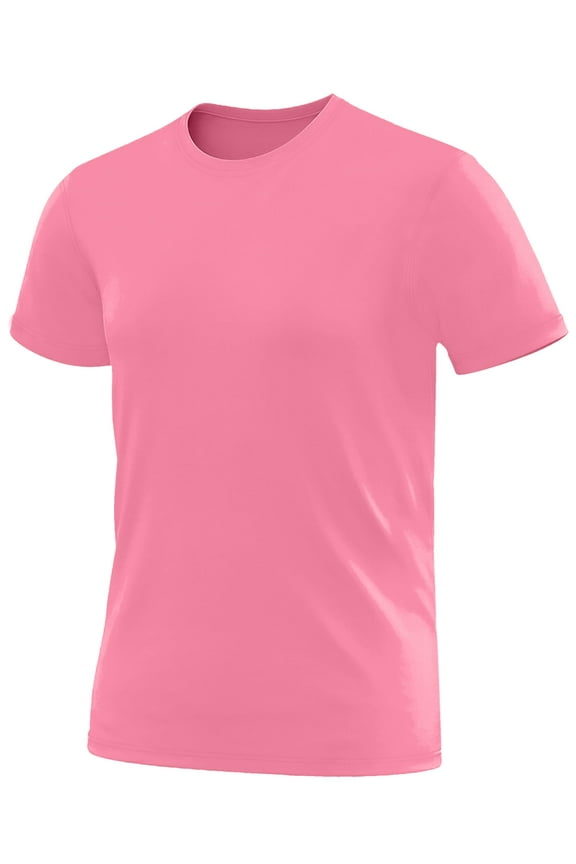Mens High Visibility UPF50+ Lightweight Basic Gyming Run T-Shirt for Men Skyline Neon Pink (L)