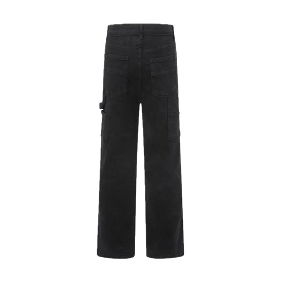 Mens High Waist Straight Leg Cargo Jeans with Pockets Durable Versatile For Outdoor Work And Casual Everyday Wear