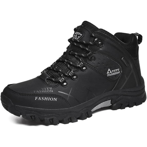Mens Hiking Boots Non-Slip Outdoor Mid Top Ankle Boot Breathable Hiker Camping Trekking Shoes
