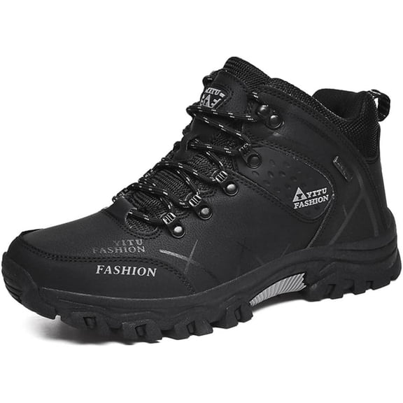 Mens Hiking Boots Non-Slip Outdoor Mid Top Ankle Boot Breathable Hiker Camping Trekking Shoes