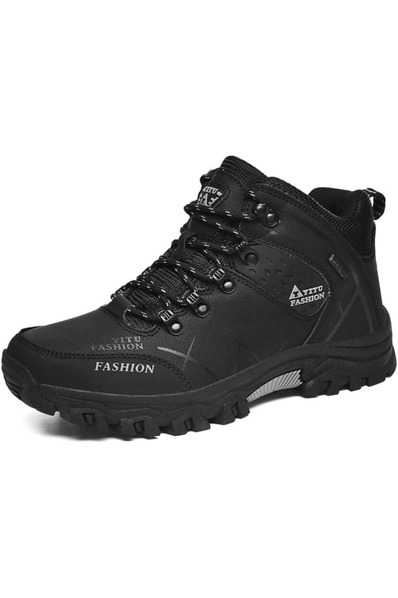 Mens Hiking Boots Non-Slip Outdoor Mid Top Ankle Boot Breathable Hiker Camping Trekking Shoes