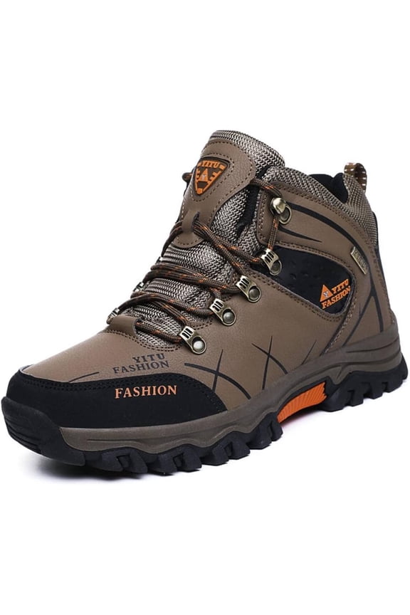 Mens Hiking Boots Non-Slip Outdoor Mid Top Ankle Boot Breathable Hiker Camping Trekking Shoes