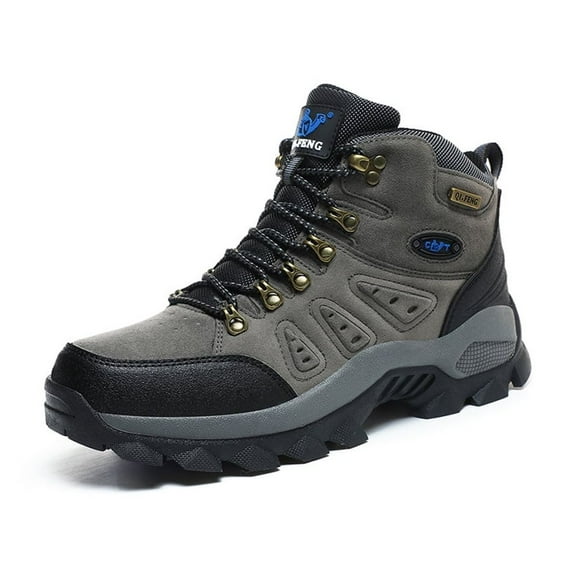 Mens Hiking Boots Outdoor Hiking Trekking Work Climbing Shoes Slip Resistant Lightweight Camping Work Shoes Gray 7.5 US