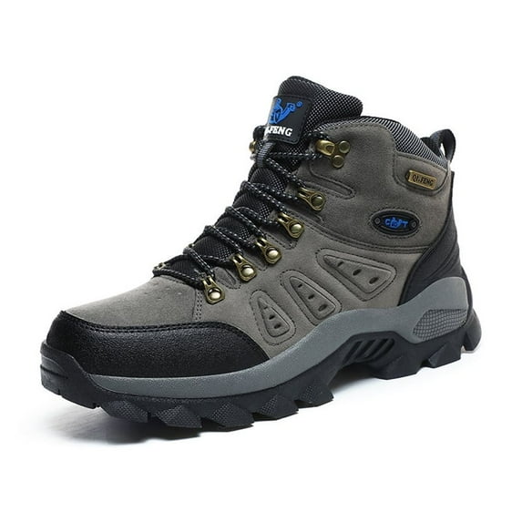 Mens Hiking Boots Outdoor Hiking Trekking Work Climbing Shoes Slip Resistant Lightweight Camping Work Shoes Gray 7 US