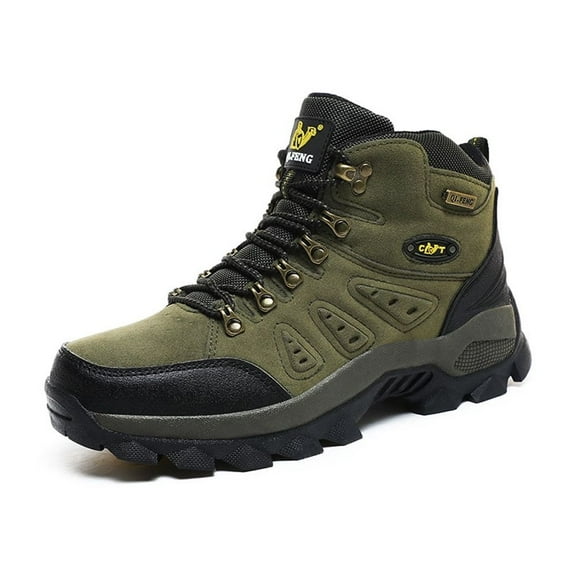 Mens Hiking Boots Outdoor Hiking Trekking Work Climbing Shoes Slip Resistant Lightweight Camping Work Shoes Green 11.5 US