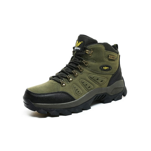 Mens Hiking Boots Outdoor Hiking Trekking Work Climbing Shoes Slip Resistant Lightweight Camping Work Shoes Green 9.5 US