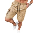 thumbnail image 1 of Mens Hiking Cargo Shorts 7 Inch Inseam Knee Length Tear Resistant Elastic Waist Work Cargo Shorts with Pockets, 1 of 3