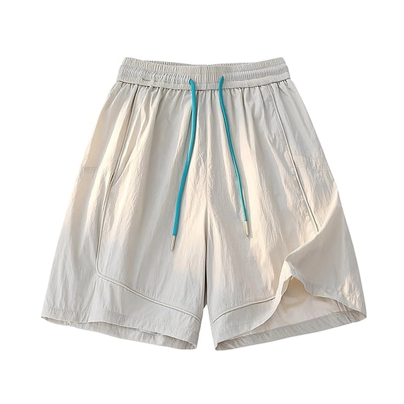 Mens Hiking Cargo Shorts Casual Shorts Summer Elastic Waist Loose Straight Leg Five Pants for Big Size