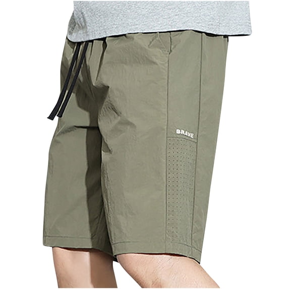 Mens Hiking Cargo Shorts Lightweight Quick Dry Drawstring Shorts Summer Beach Short Pants with Pockets