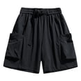 thumbnail image 1 of Mens Hiking Cargo Shorts Multi-Pockets Drawstring Belt Elastic Waist Quick Dry Short Pants Fathers Gift, 1 of 7