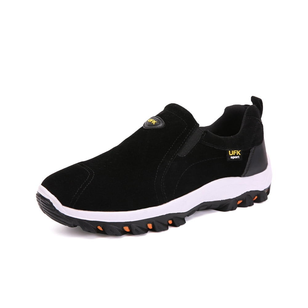 Mens Hiking Mountaineering Shoes Outdoor Breathable Trekking Sneakers Lightweight Comfortable Non-slip Casual Shoes Black 10.5 US