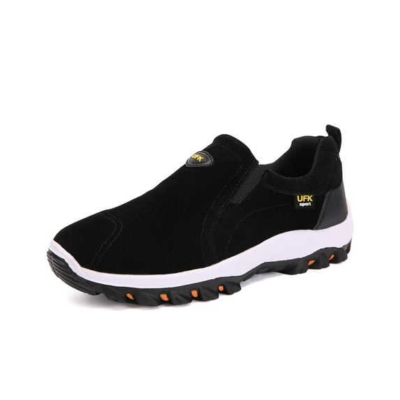 Mens Hiking Mountaineering Shoes Outdoor Breathable Trekking Sneakers Lightweight Comfortable Non-slip Casual Shoes Black 7 US