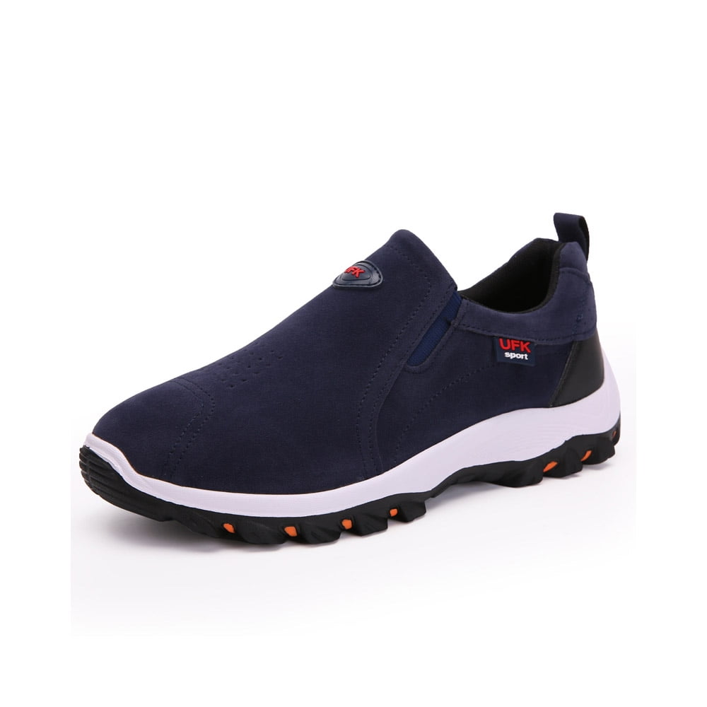 Mens Hiking Mountaineering Shoes Outdoor Breathable Trekking Sneakers Lightweight Comfortable Non-slip Casual Shoes Blue 7 US