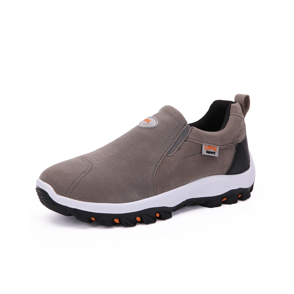 Mens Hiking Mountaineering Shoes Outdoor Breathable Trekking Sneakers Lightweight Comfortable Non-slip Casual Shoes Gray 7.5 US