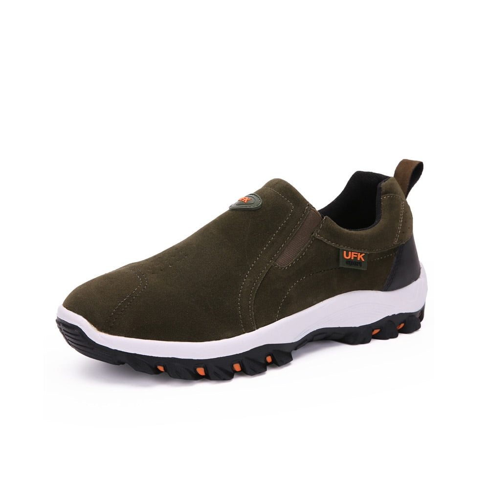 Mens Hiking Mountaineering Shoes Outdoor Breathable Trekking Sneakers Lightweight Comfortable Non-slip Casual Shoes Green 10.5 US