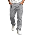 thumbnail image 1 of Mens Hiking Pants Elastic Waist Solid Color Straight-Leg Outdoor Workout Fishing Trousers Dad Gifts, 1 of 6