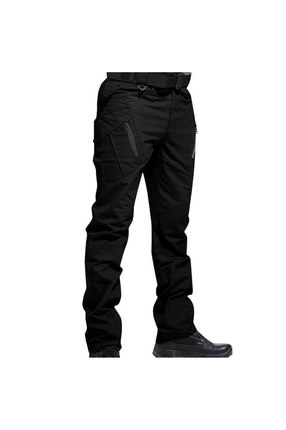 Mens Hiking Pants Lightweight Cotton Trousers Outdoor Cargo Pants Travel Pants Military Combat Pants Multi Pockets Casual Slim Straight Leg Pants