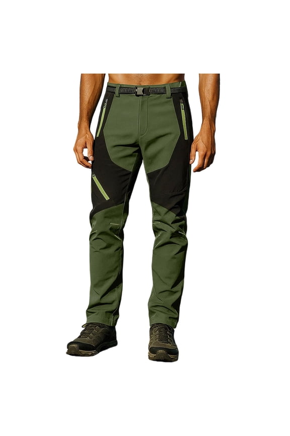 Mens Hiking Pants Water Repellent Softshell Cargo Pant Outdoor Camping Climbing Tactical Cargo Pants With Zipper Pockets