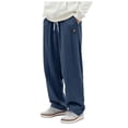 thumbnail image 1 of Mens Hiking Pants Xxl Mens Corduroy Straight Leg Pants Solid Color Casual Baggy Pants Going Out Wide Leg Trouser with Pocket, 1 of 6