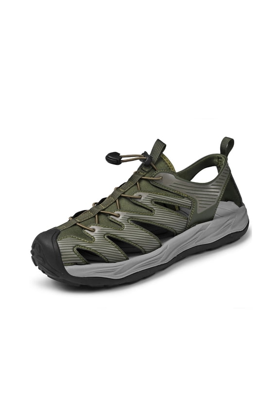 Mens Hiking Sandals Summer Outdoor Non-slip Water Shoes Breathable Comfortable Beach Lightweight Casual Green 9.5 US