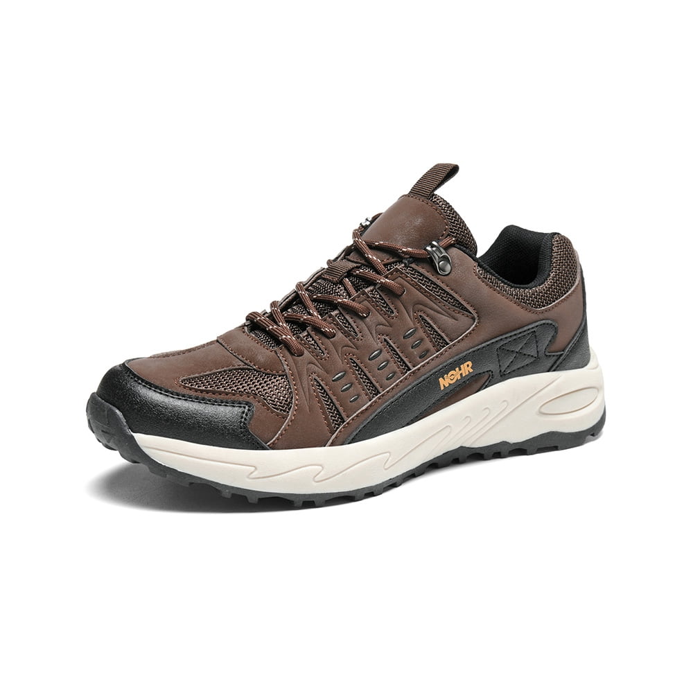 Mens Hiking Shoes Outdoor Lightweight Non-slip Breathable Sneakers Trekking Waterproof Comfortable Off-Road Shoes Brown 9.5 US