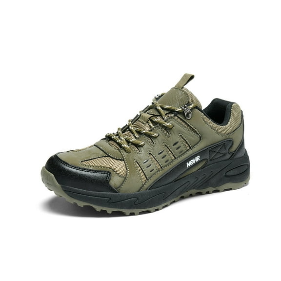 Mens Hiking Shoes Outdoor Lightweight Non-slip Breathable Sneakers Trekking Waterproof Comfortable Off-Road Shoes Green 11 US