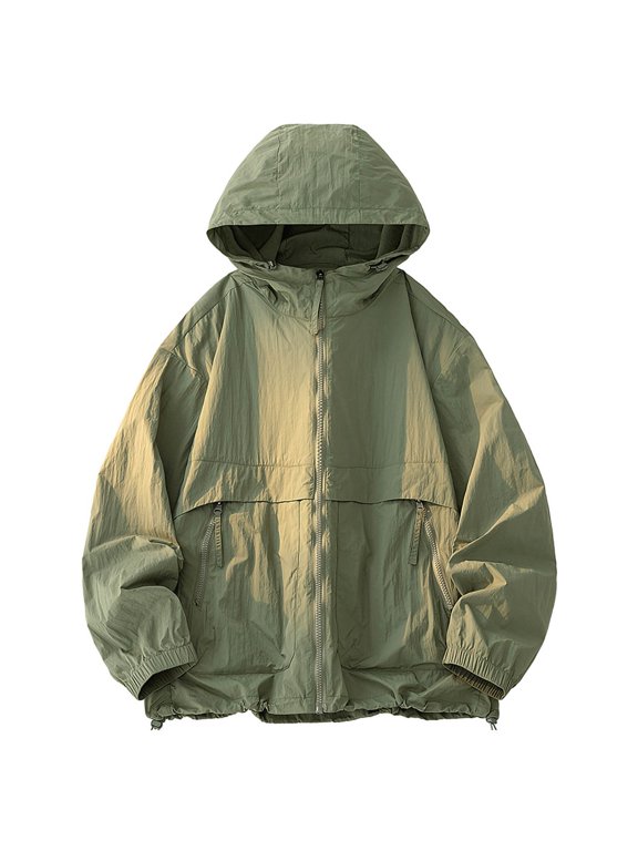 Mens Hiking Top Coat UPF 50+ UV Sun Protection Hoodie Pullover Zip Up Long Sleeve Jacket M-5XL Dad Gifts