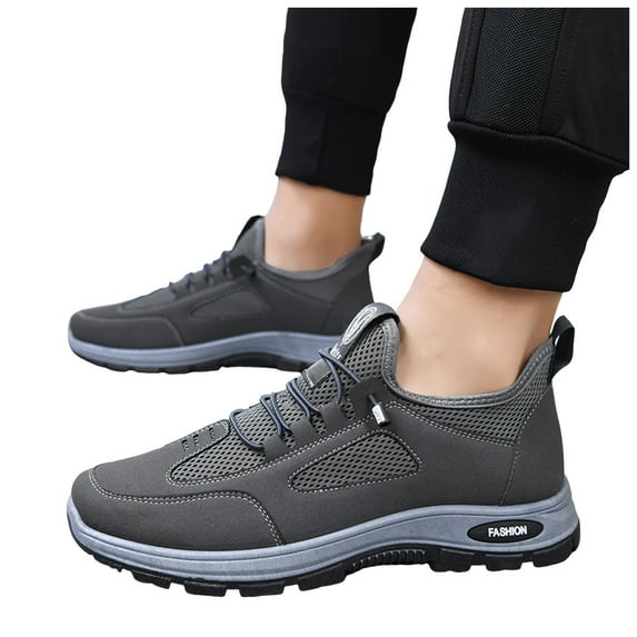 Mens Hiking Walking Shoes Fashion Breathable Mesh Non Slip Work Fashion Sneakers Casual Non Slip Driving Oxfords Loafers