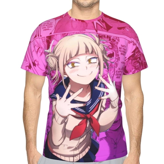 Mens Himiko Toga 3d Print T-Shirt Crewneck Short Sleeve Tee Shirt