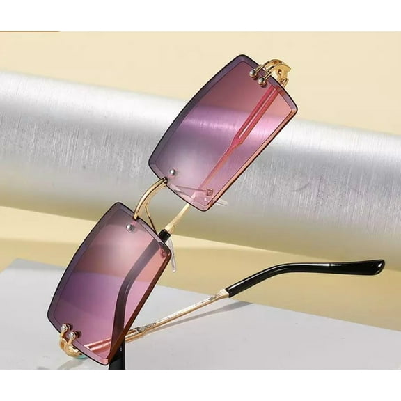 Mens Hip Hop Square Gold Frame Burgundy Tint Sunglasses Fashion