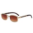 thumbnail image 1 of Mens Hip Hop Square Gold Frame Migos Woodgrain Sunglasses, 1 of 2