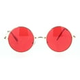 thumbnail image 1 of Mens Hippie Color Round Circle Lens Hipster Metal Rim Sunglasses Gold Red, 1 of 4